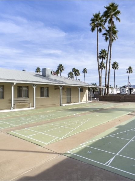 Tennis court at RV resort in Apache Junction, Arizona